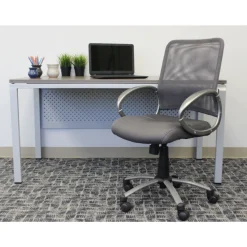 Hydra Adjustable Computer Chair with Mesh Back and Bonded Leather Seat