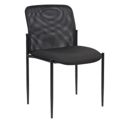 Hydra Armless Mesh Stacking Guest Chair with Steel Frame and Waterfall Seat