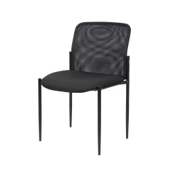 Hydra Armless Mesh Stacking Guest Chair with Steel Frame and Waterfall Seat