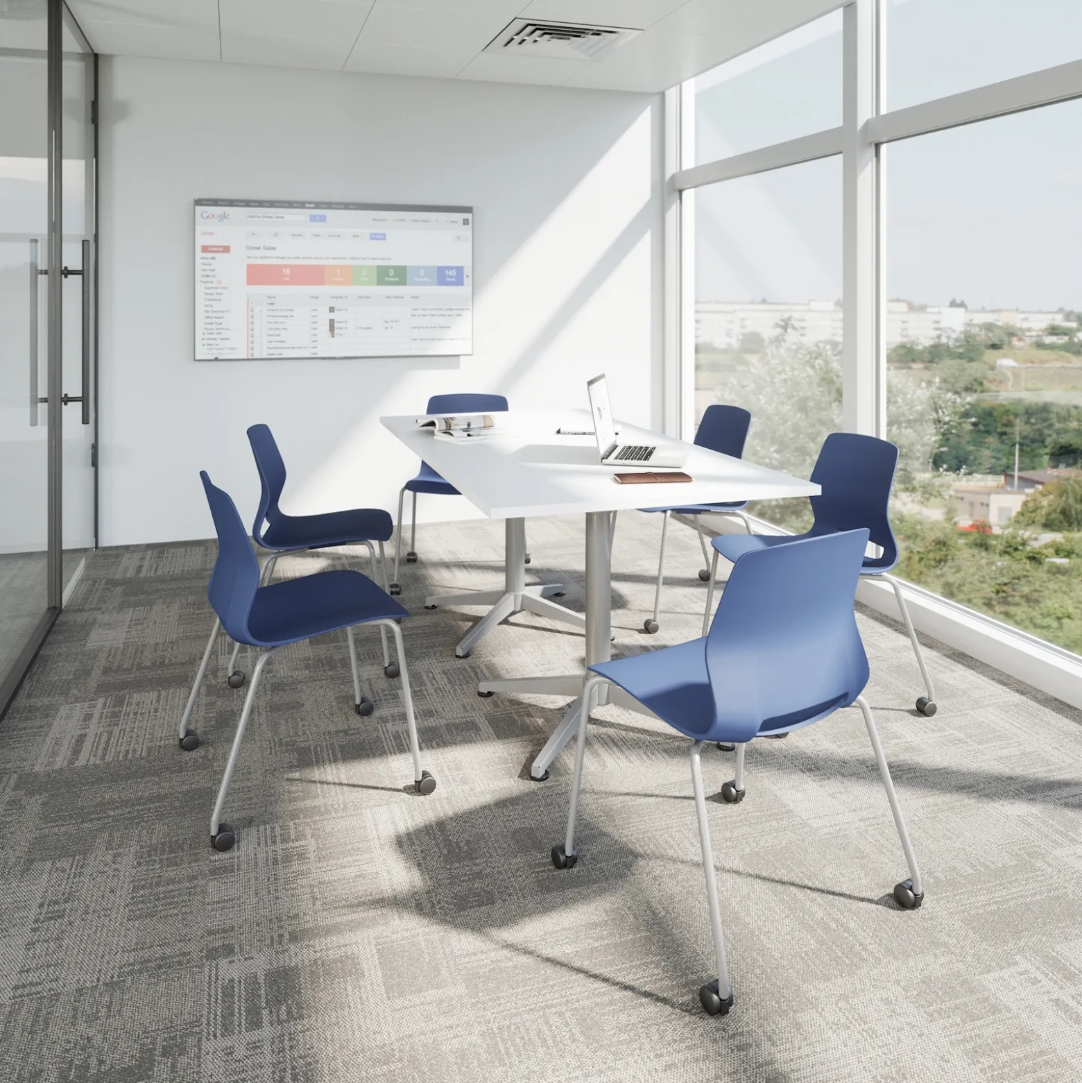 Imme Armless Chair with Casters