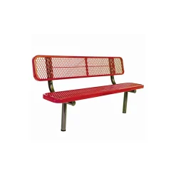 In-Ground Mount Diamond Pattern Steel Bench - 6'W