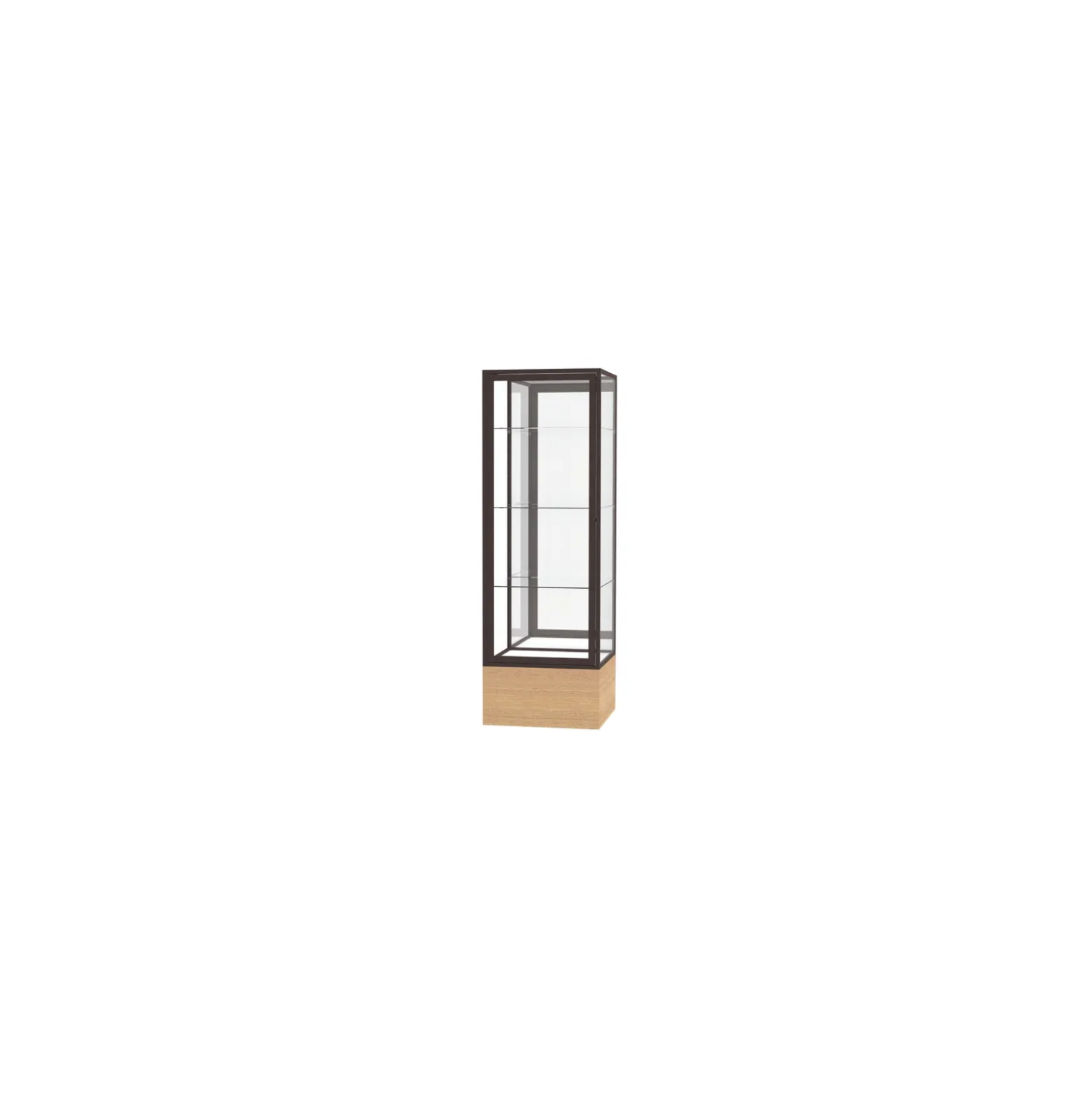 Keepsake Lockable Display Case with Oak Base - 24"W x 72"H