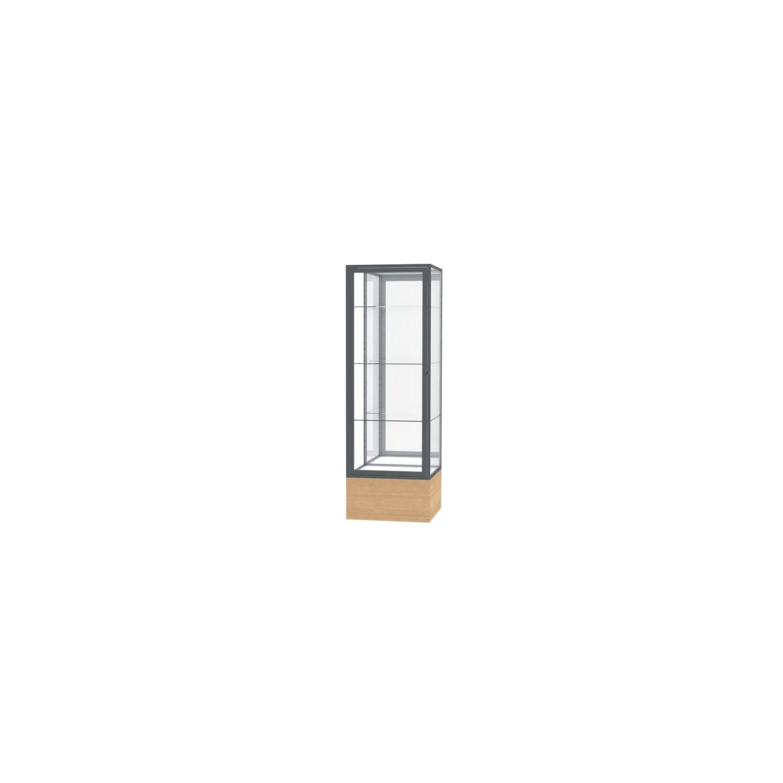 Keepsake Lockable Display Case with Oak Base - 24"W x 72"H