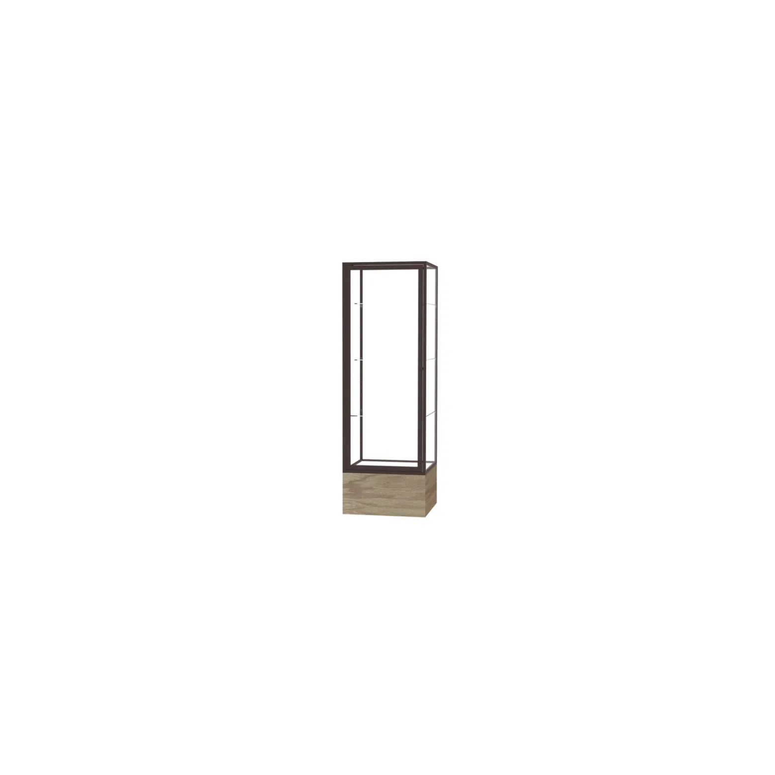 Keepsake Lockable Display Case with Oak Base - 24"W x 72"H