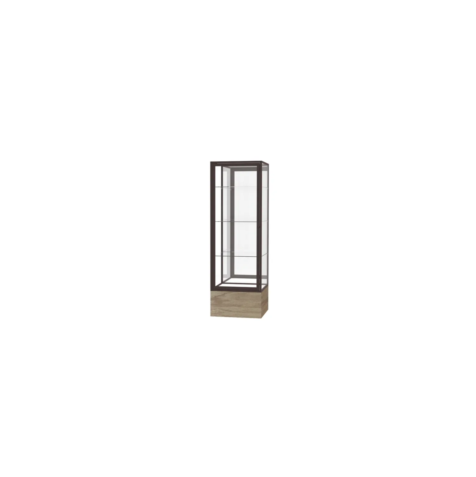 Keepsake Lockable Display Case with Oak Base - 24"W x 72"H