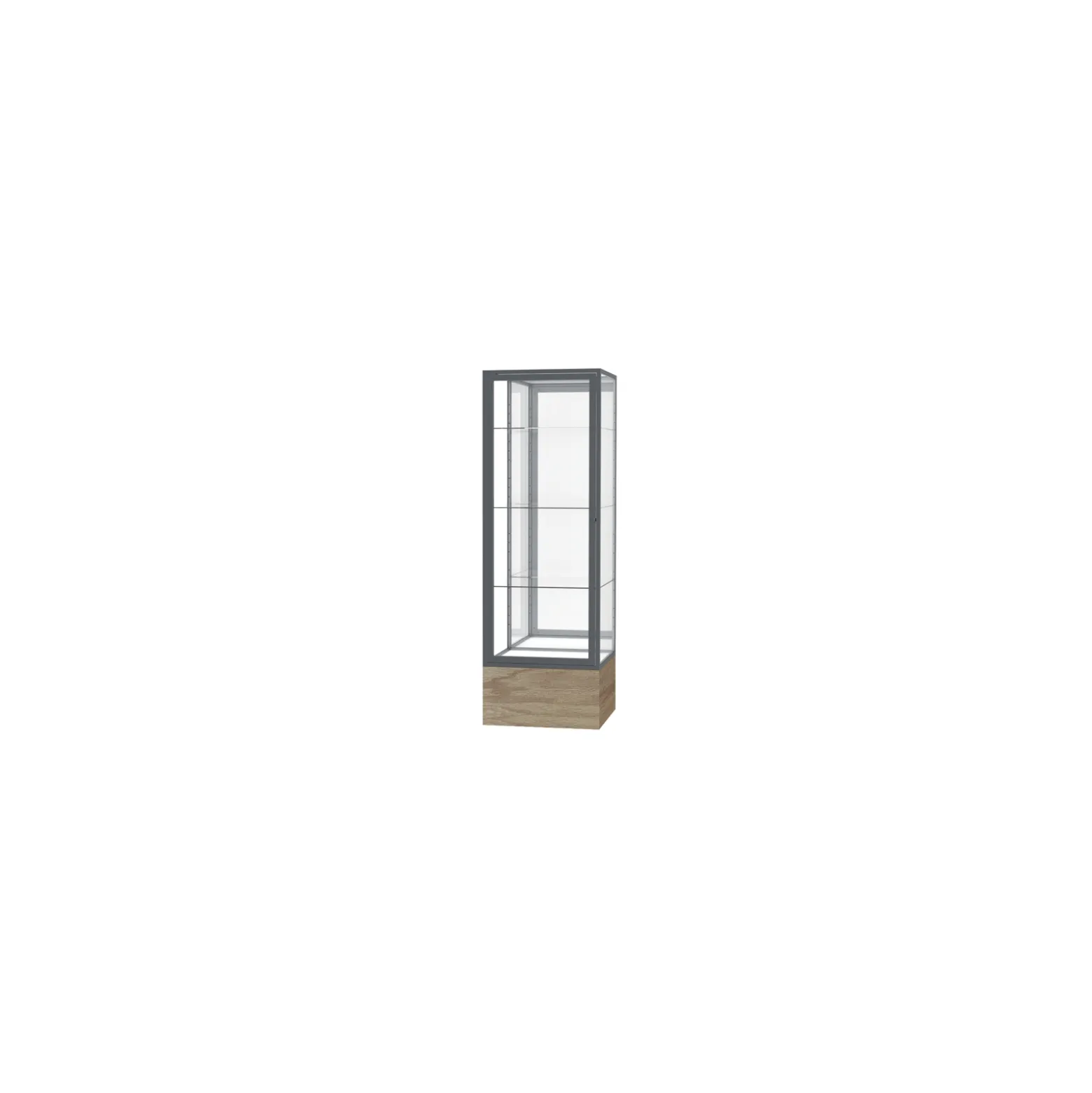 Keepsake Lockable Display Case with Oak Base - 24"W x 72"H