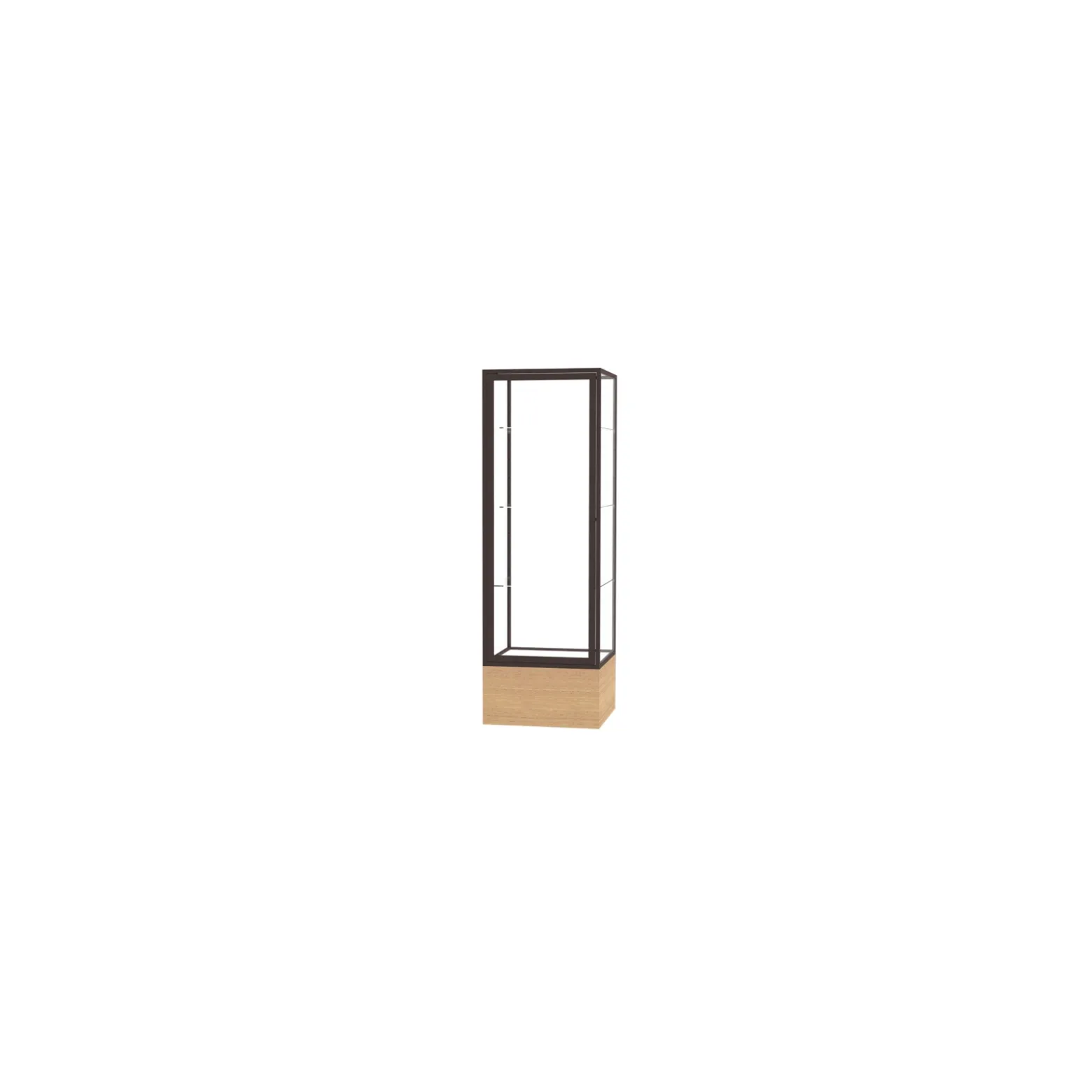 Keepsake Lockable Display Case with Oak Base - 24"W x 72"H