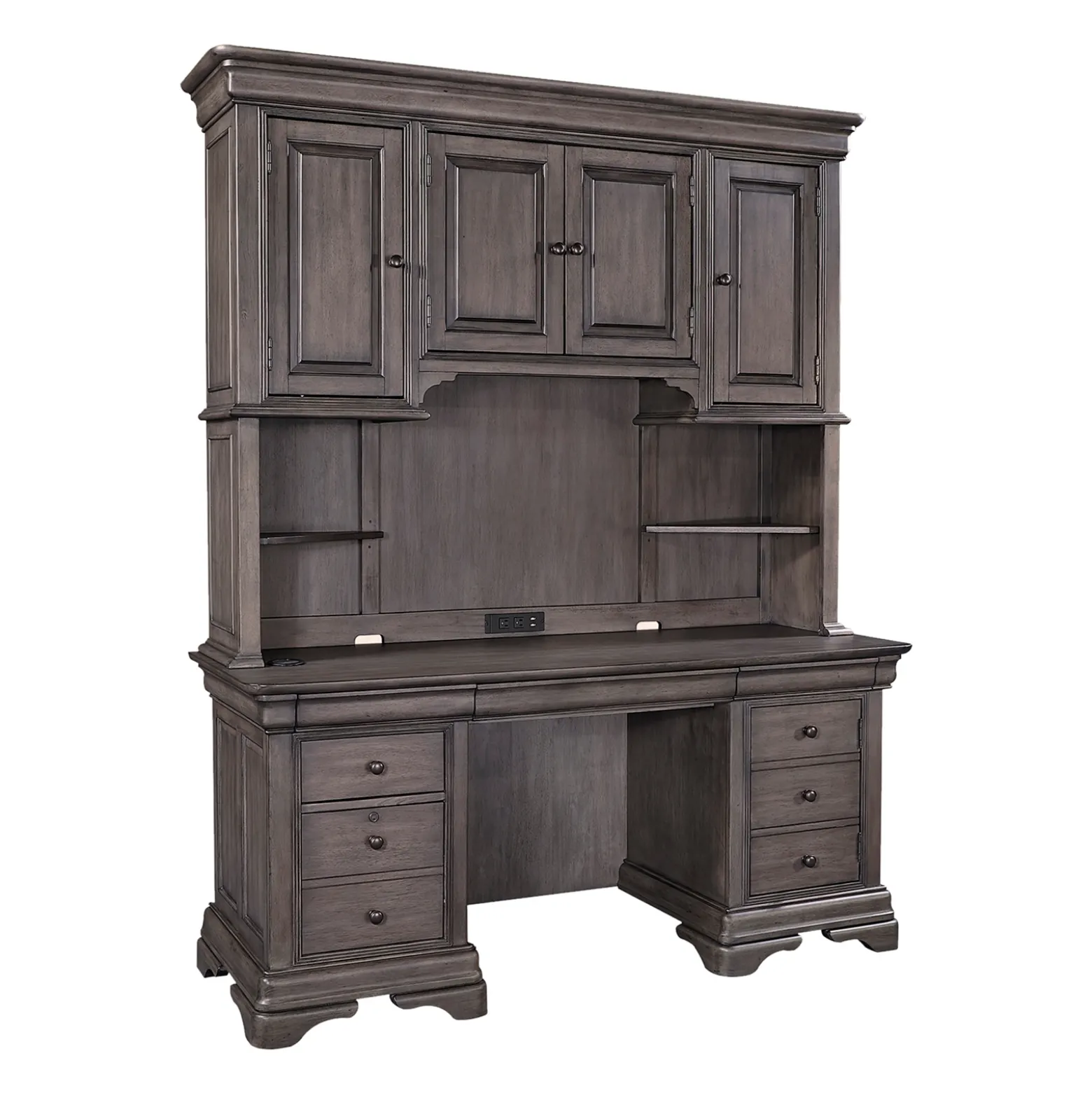 Kensley Credenza Desk w/ Hutch - 68"W x 24"D