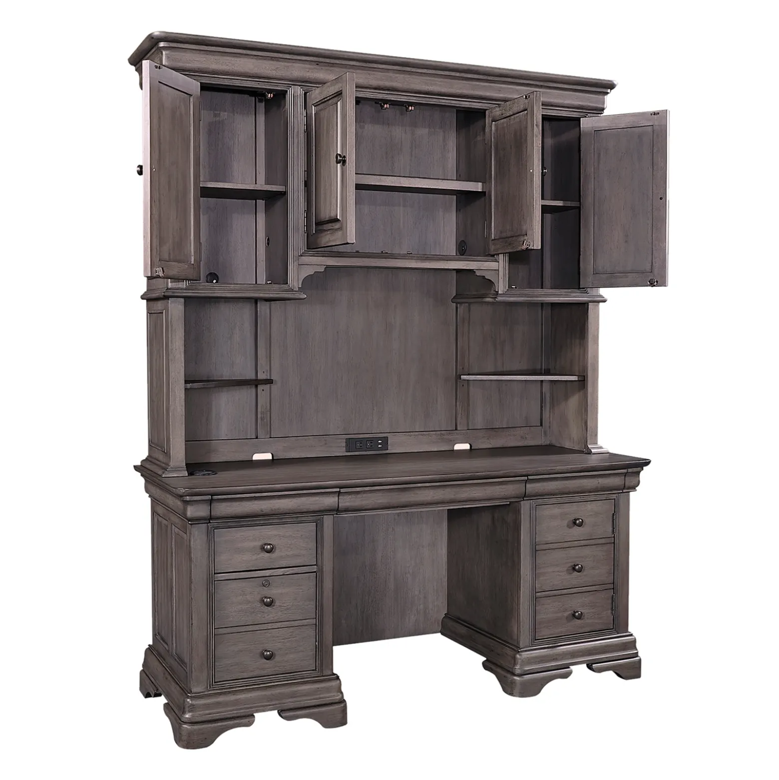 Kensley Credenza Desk w/ Hutch - 68"W x 24"D