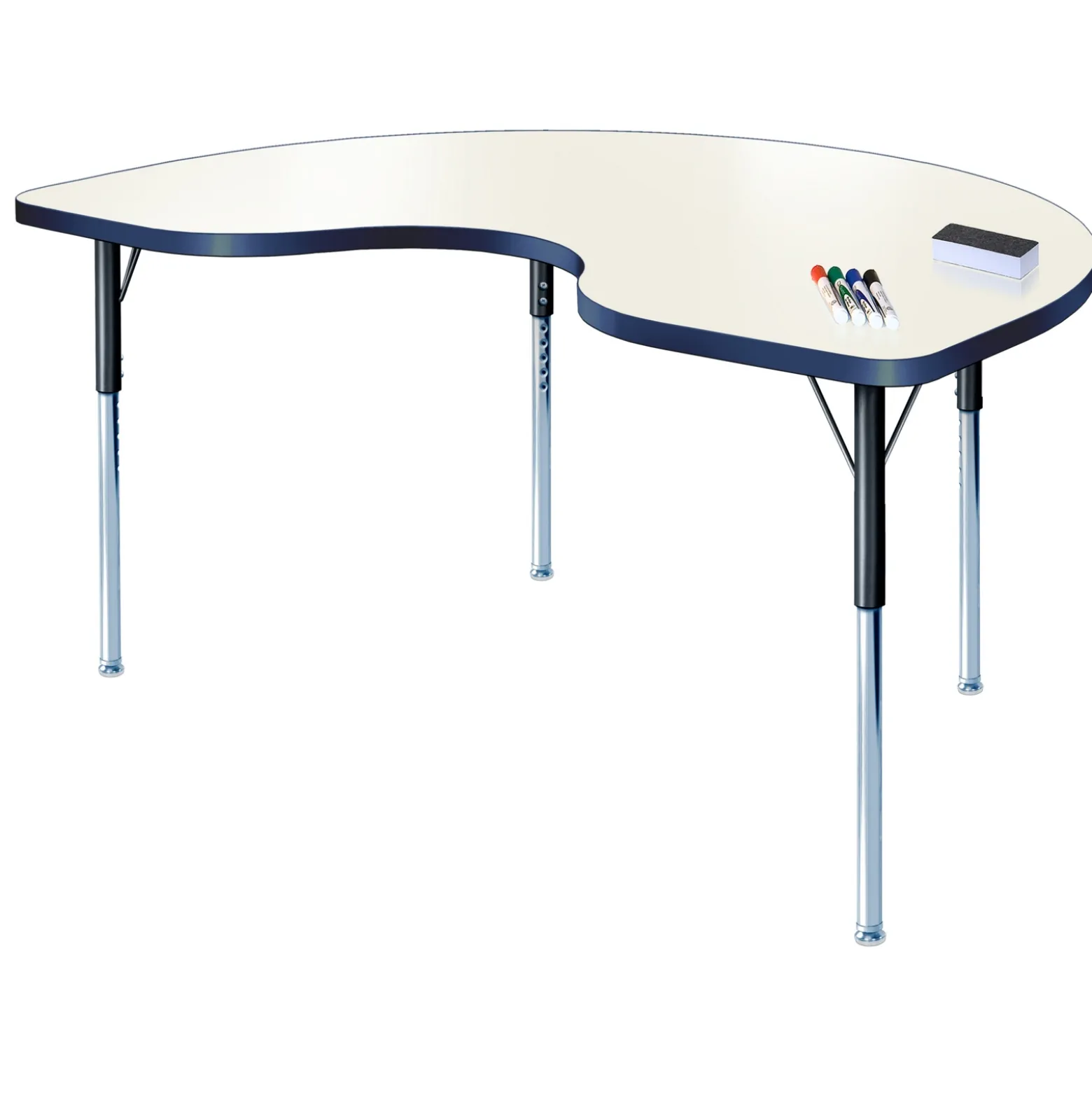 Kidney White Board Table Top - 72"W x 20.5-29.5"H