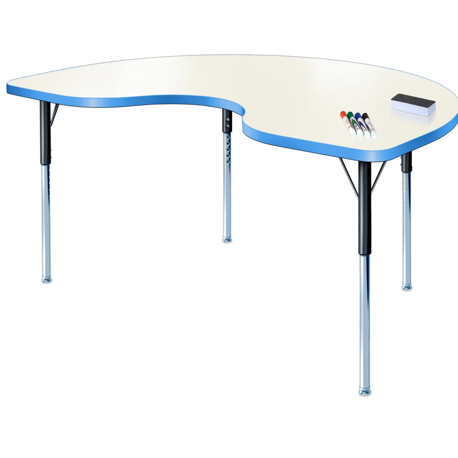 Kidney White Board Table Top - 72"W x 20.5-29.5"H