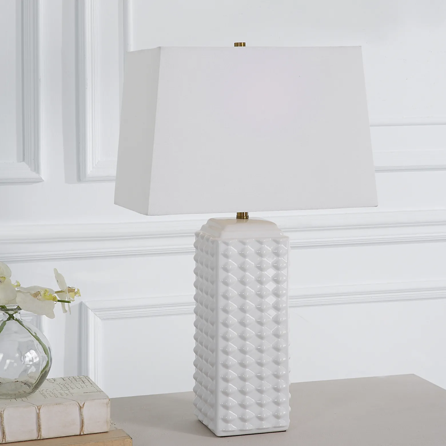 Knobbed Ceramic Table Lamp