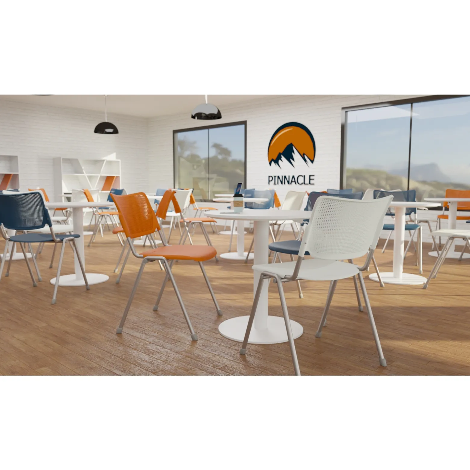 La Mia Big & Tall Poly Stacking Cafe Chair - 4 Pk