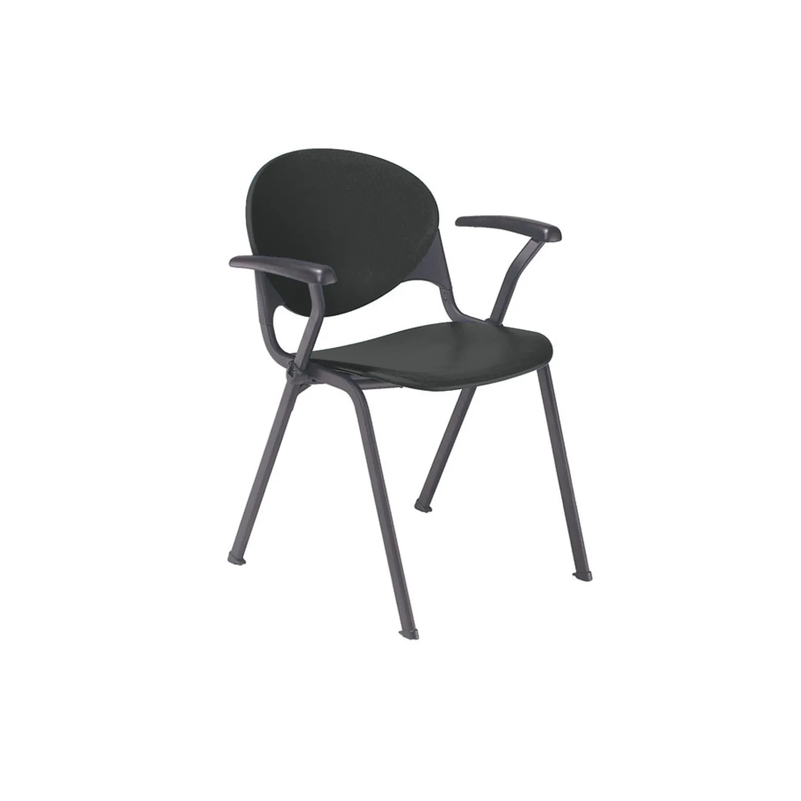 400lb. Capacity Heavy-Duty Plastic Stack Chair with Arms
