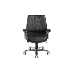 Leather Ergonomic Chair with Chrome Frame