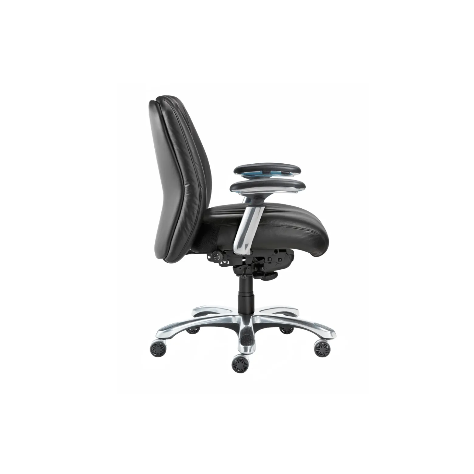 Leather Ergonomic Chair with Chrome Frame