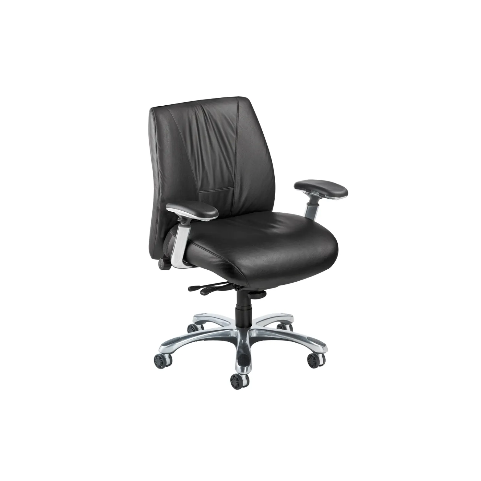 Leather Ergonomic Chair with Chrome Frame