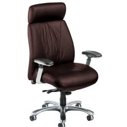 Leather Executive Chair with Chrome Frame