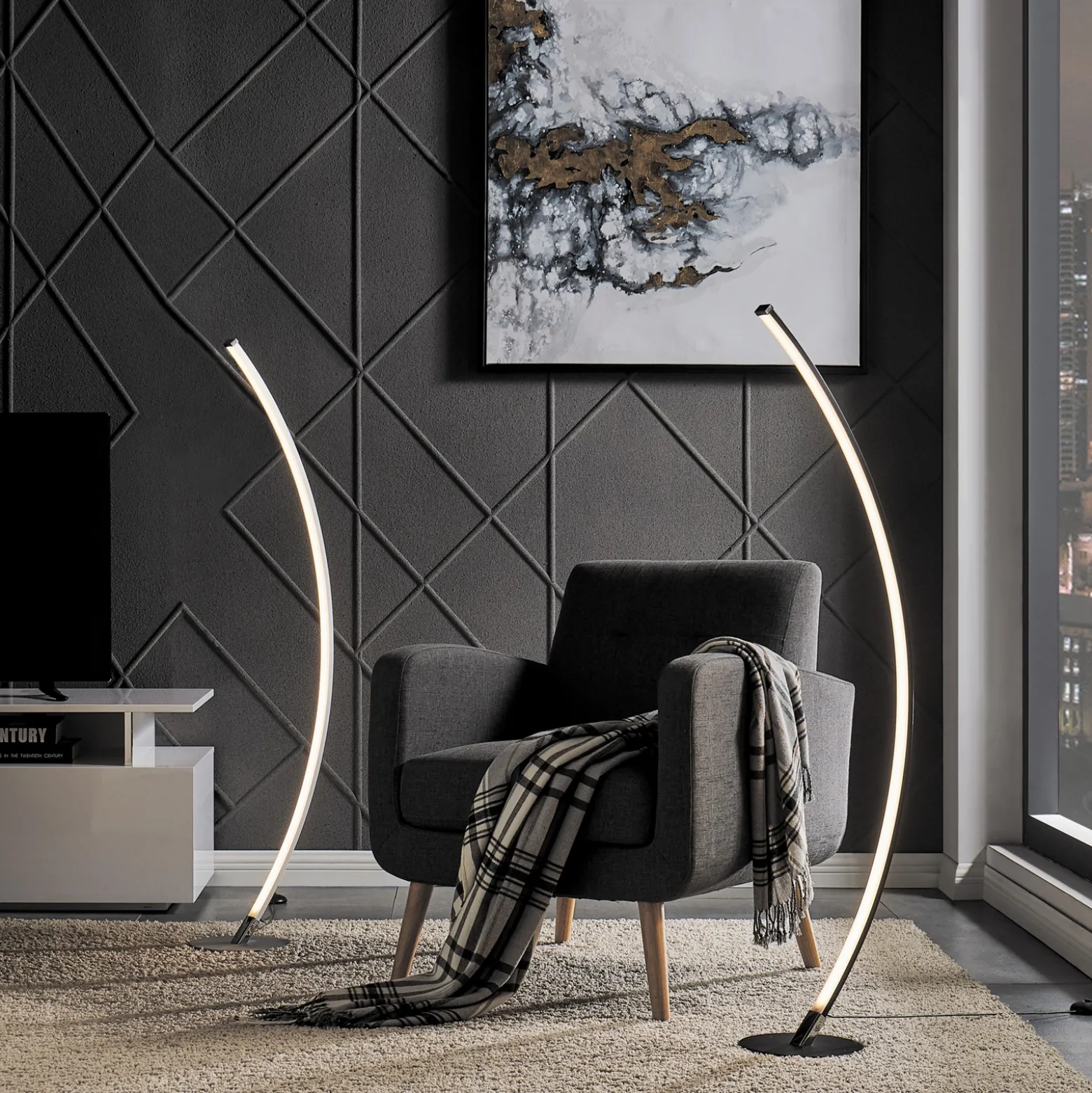 LED Arc Floor Lamp -51.5"H