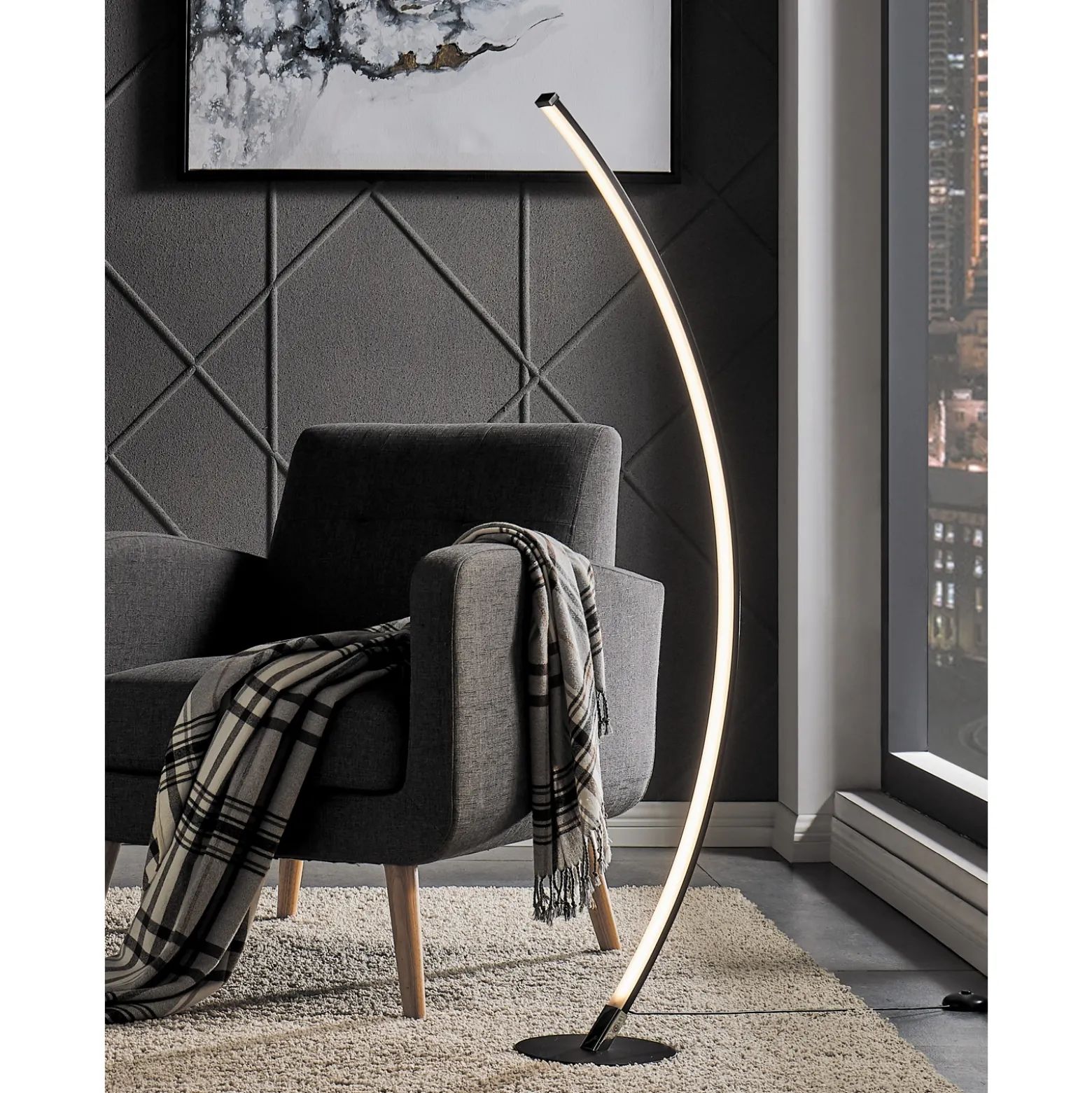 LED Arc Floor Lamp -51.5"H