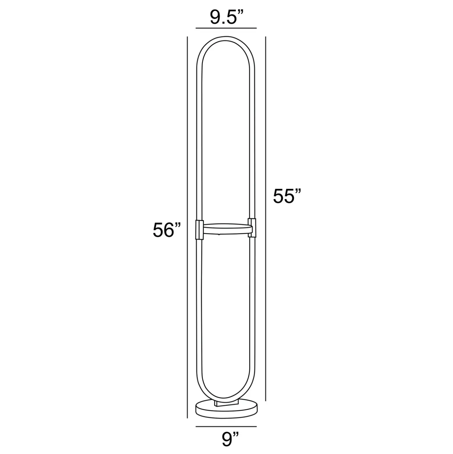 LED Column Floor Lamp w/ Charging - 56"H