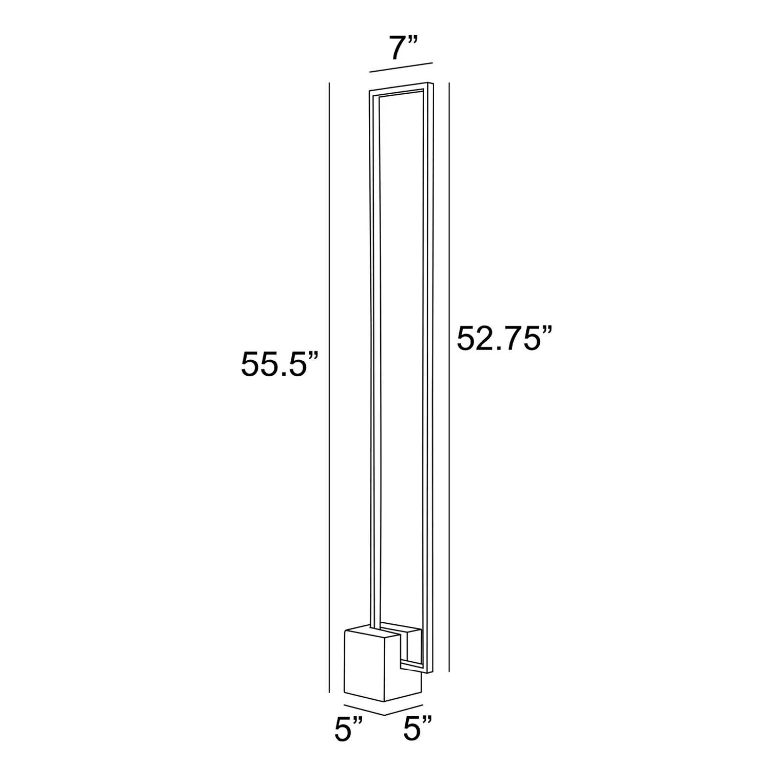 LED Floor Lamp, Cement Base - 55.5"H