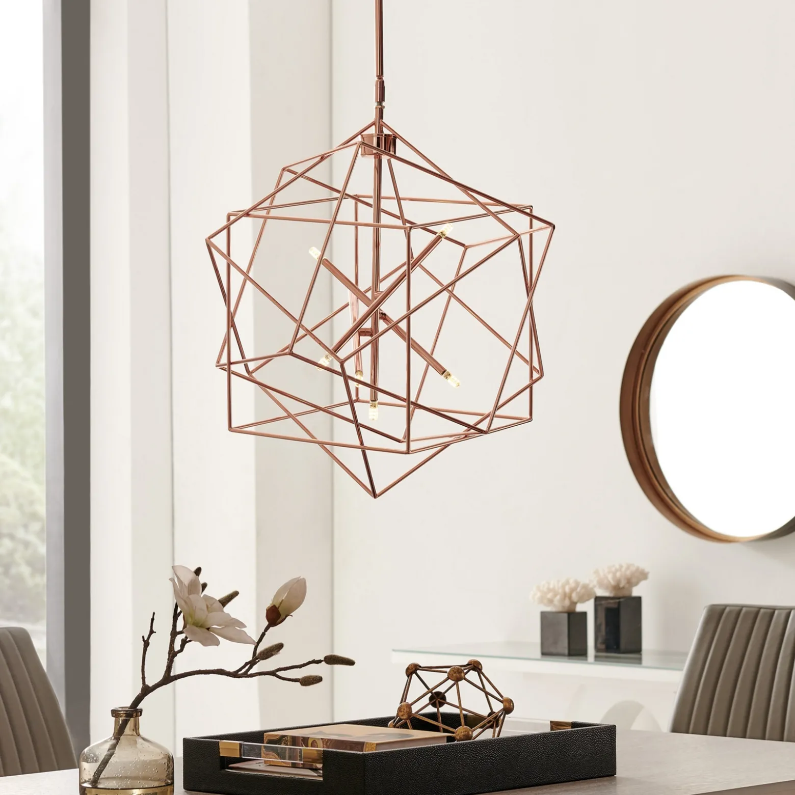 LED Geometric Pendant - 69"H