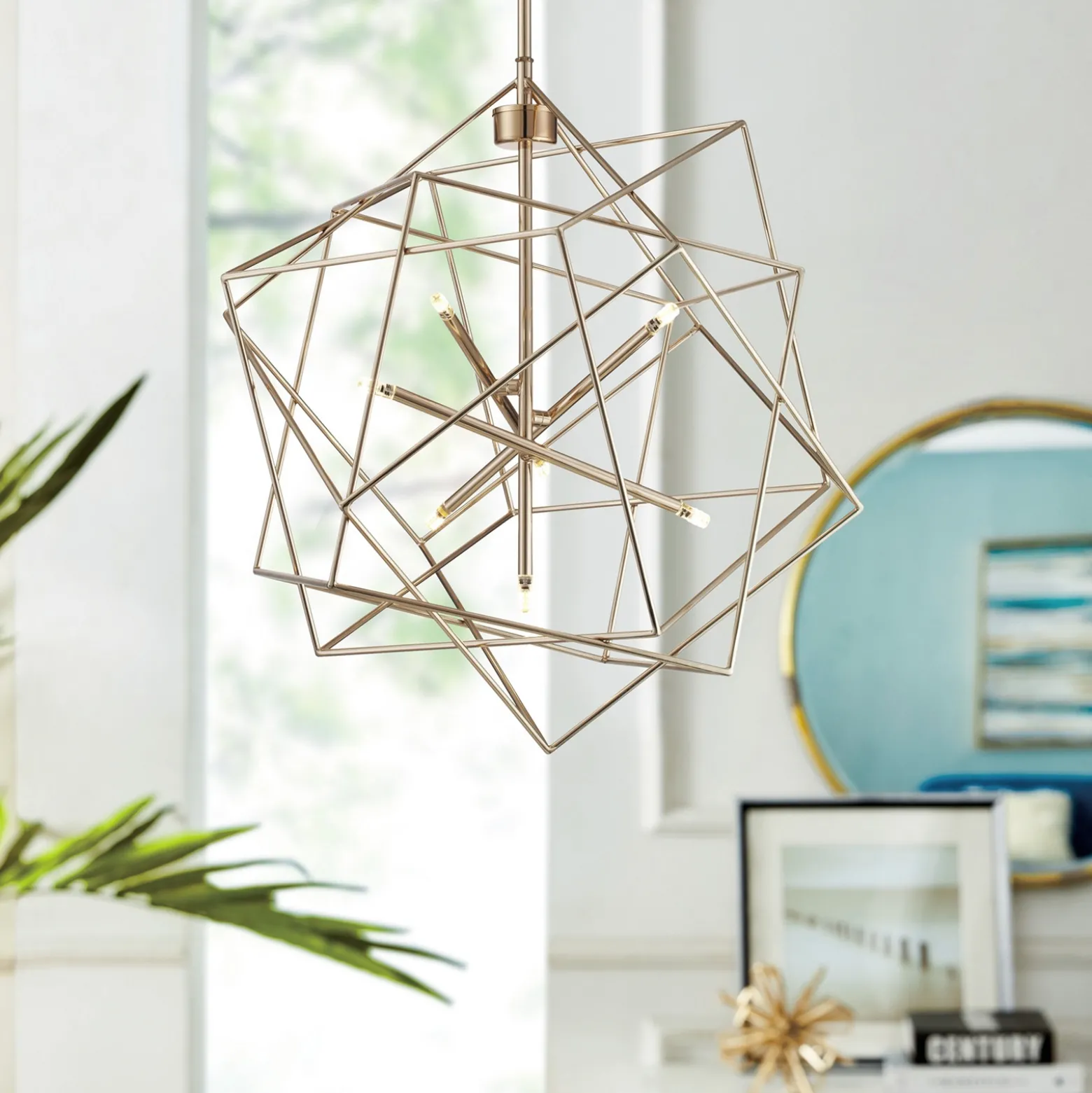LED Geometric Pendant - 69"H