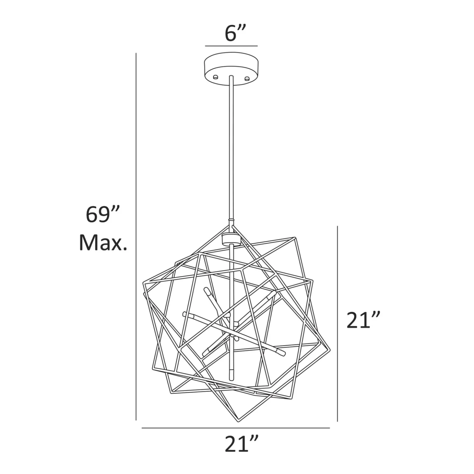 LED Geometric Pendant - 69"H