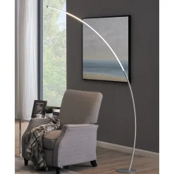 LED Large Arch Lamp, Silver - 80"H