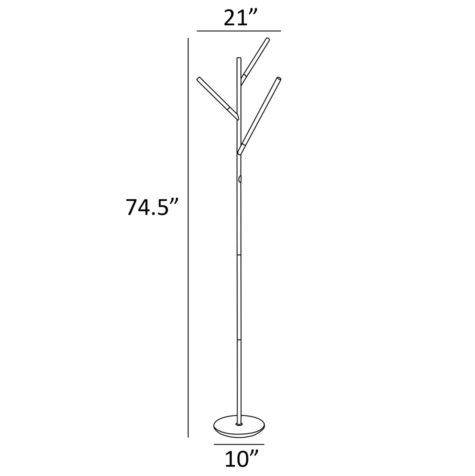 LED 3-Lite Floor Lamp Tree - 74.5"H