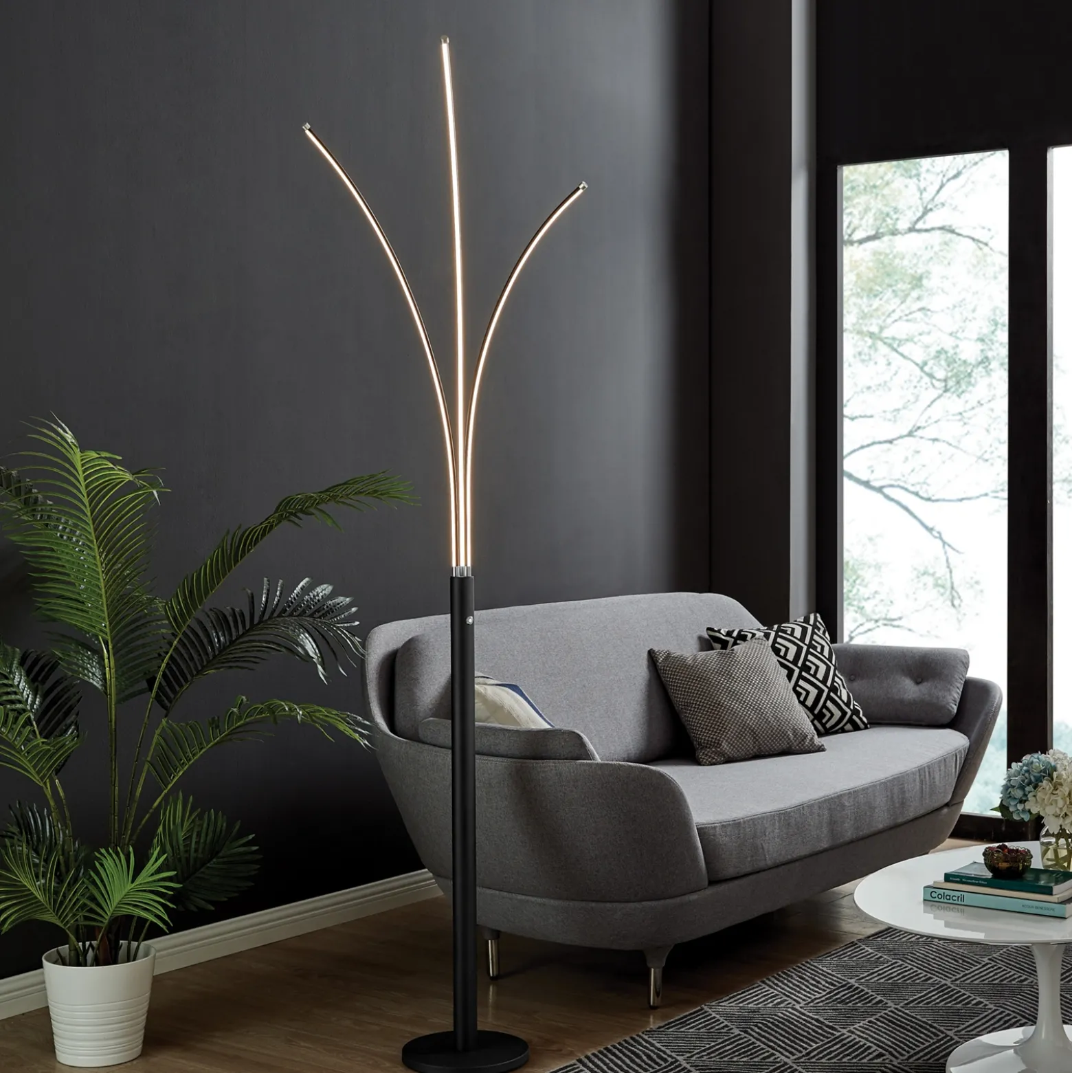LED 3-Lite Mini Arch Floor Lamp - 80.75"H