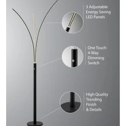 LED 3-Lite Mini Arch Floor Lamp - 80.75