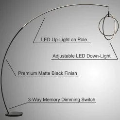 LED Modern Orb Arc Floor Lamp 83