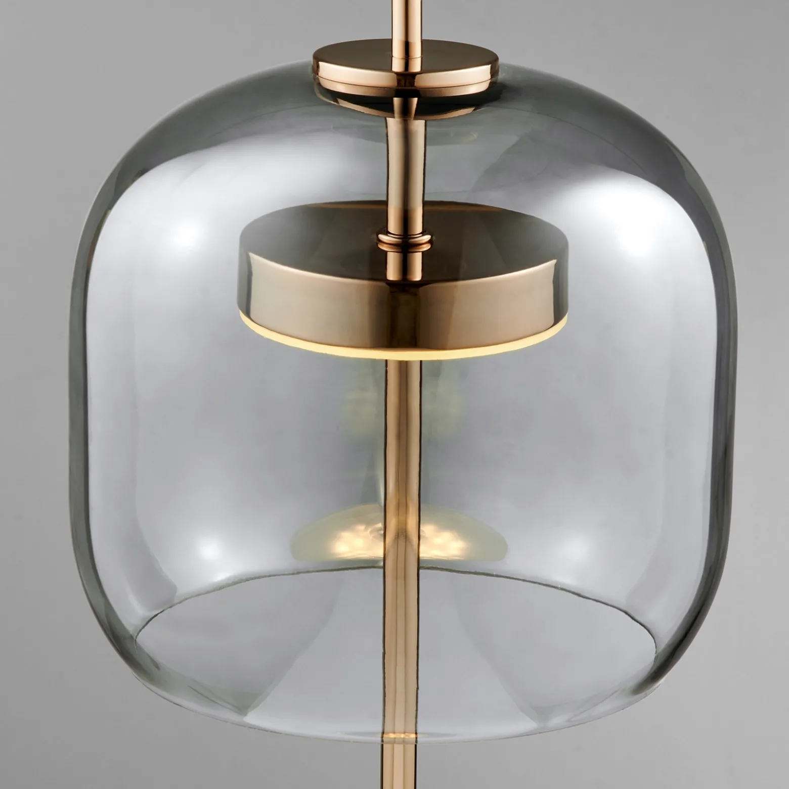 LED Smoke Gold Table Lamp Accent - 25"H