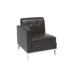 Left Facing Single Arm Faux Leather Chair for Sectional