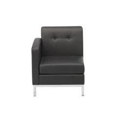Left Facing Single Arm Faux Leather Chair for Sectional