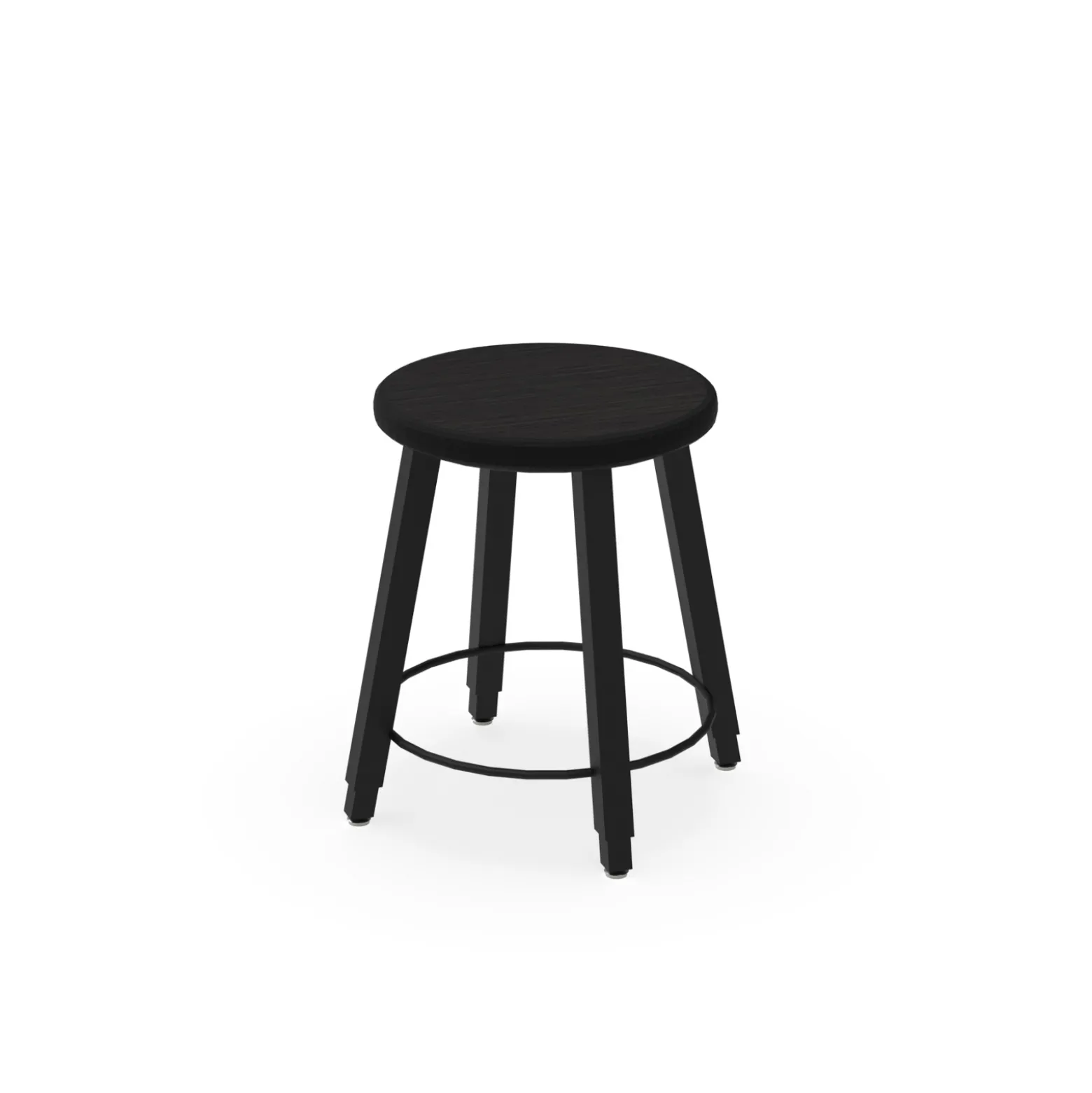 4-Legged Adjustable Square Tube Stool with Laminate Seat - 18-28H