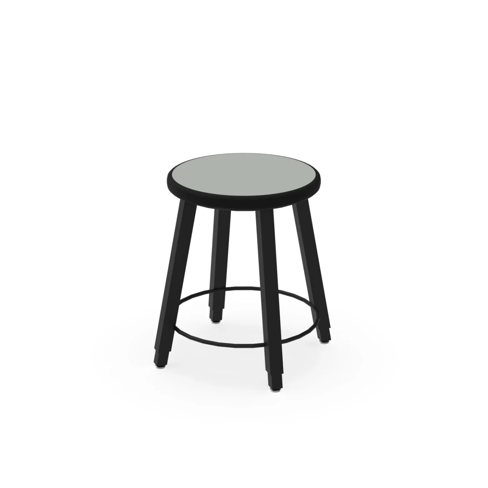 4-Legged Adjustable Square Tube Stool with Laminate Seat - 18-28H