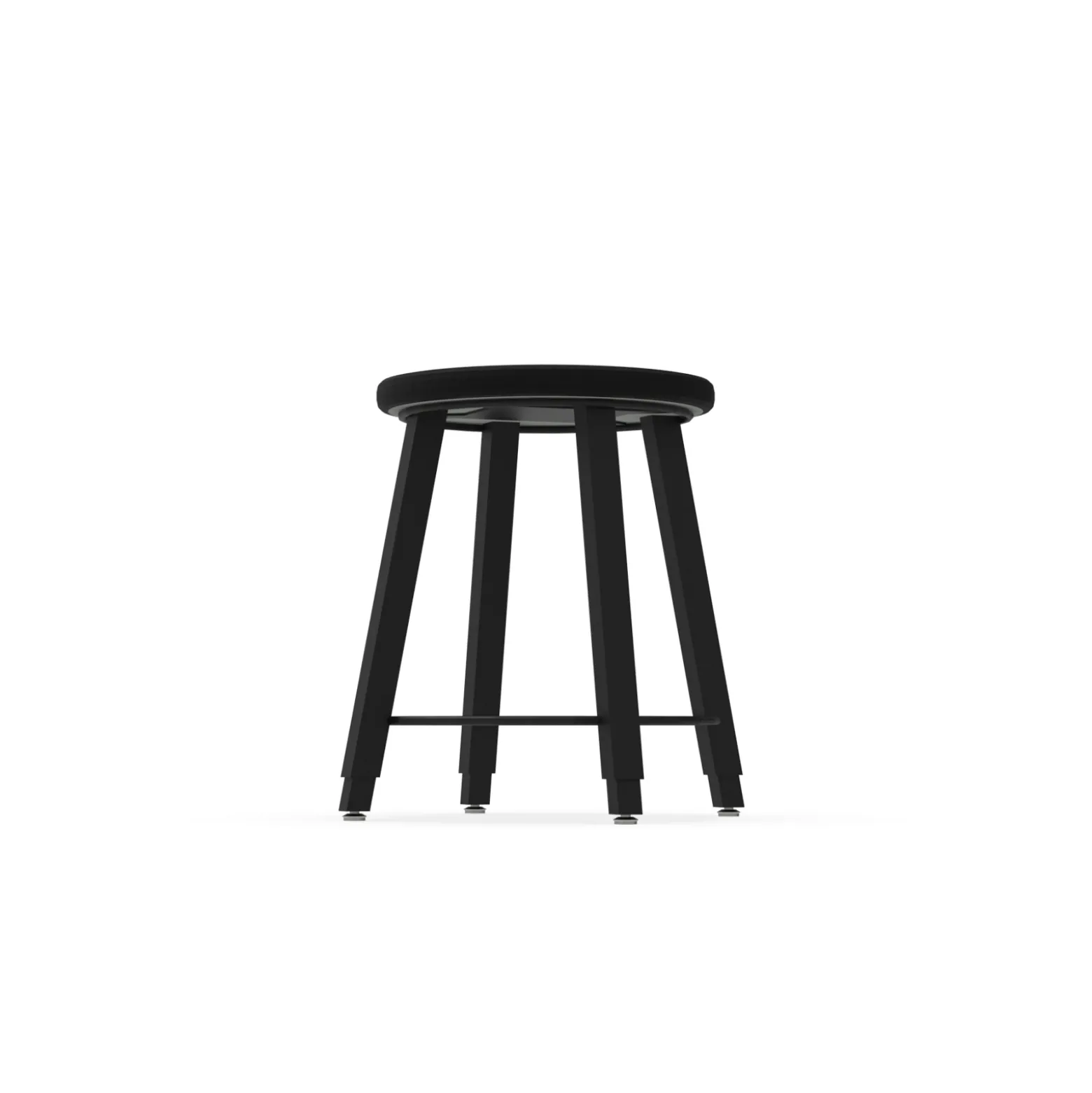 4-Legged Adjustable Square Tube Stool with Laminate Seat - 18-28H