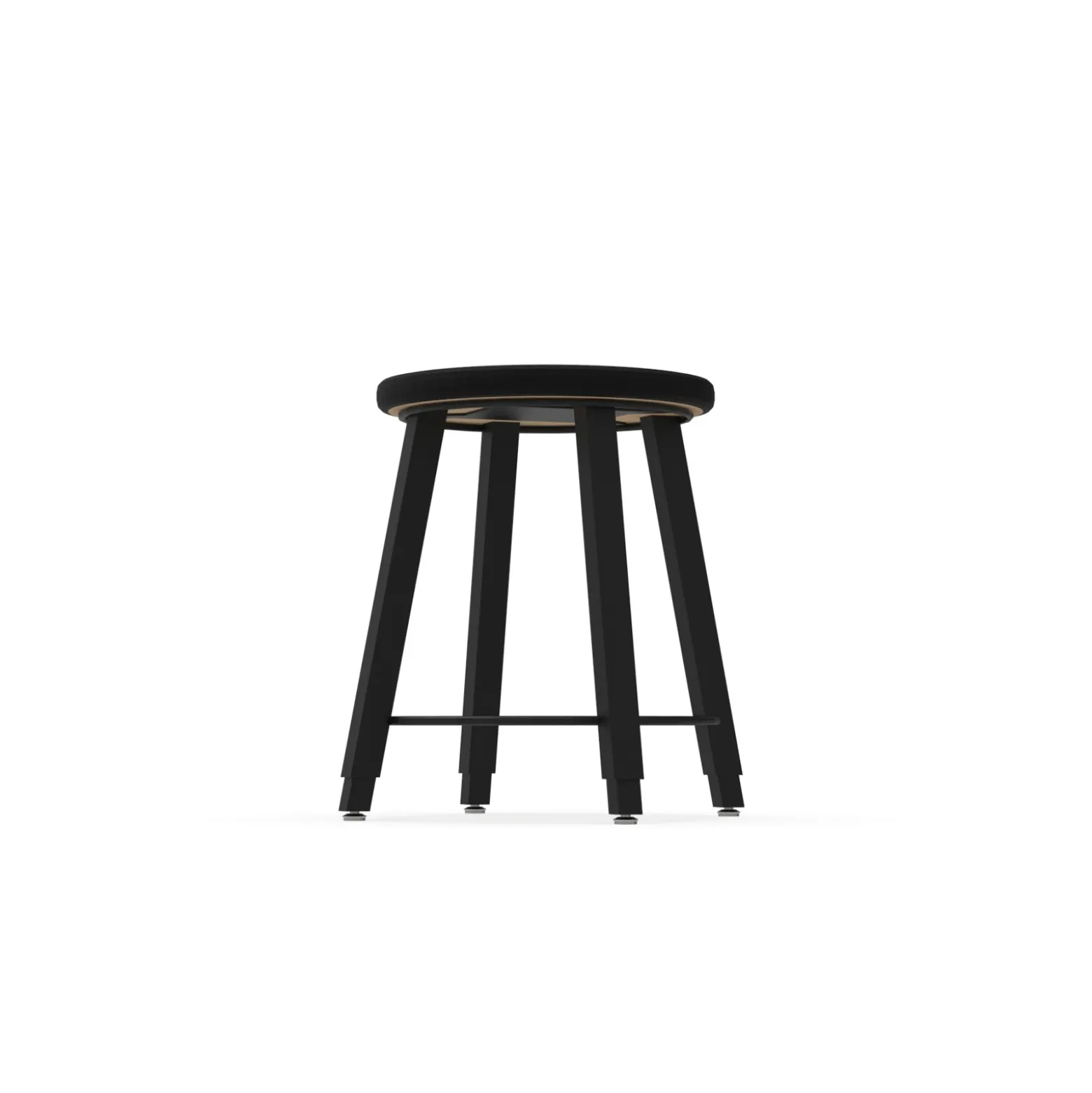 4-Legged Adjustable Square Tube Stool with Laminate Seat - 18-28H