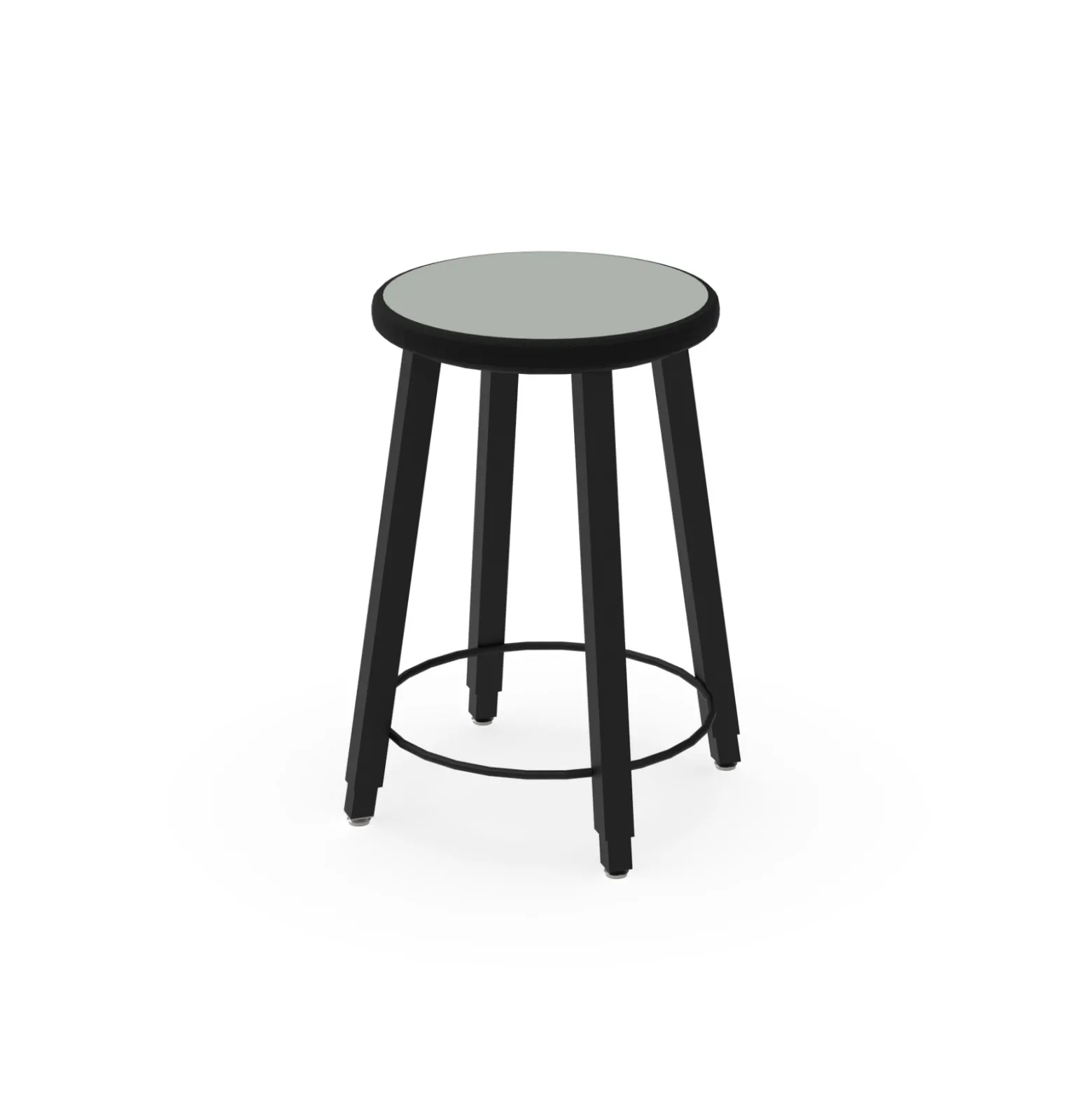 4-Legged Adjustable Square Tube Stool with Laminate Seat - 22-32H