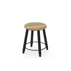 4-Legged Square Tube Adjustable Stool with Hardwood Seat - 18-28"H