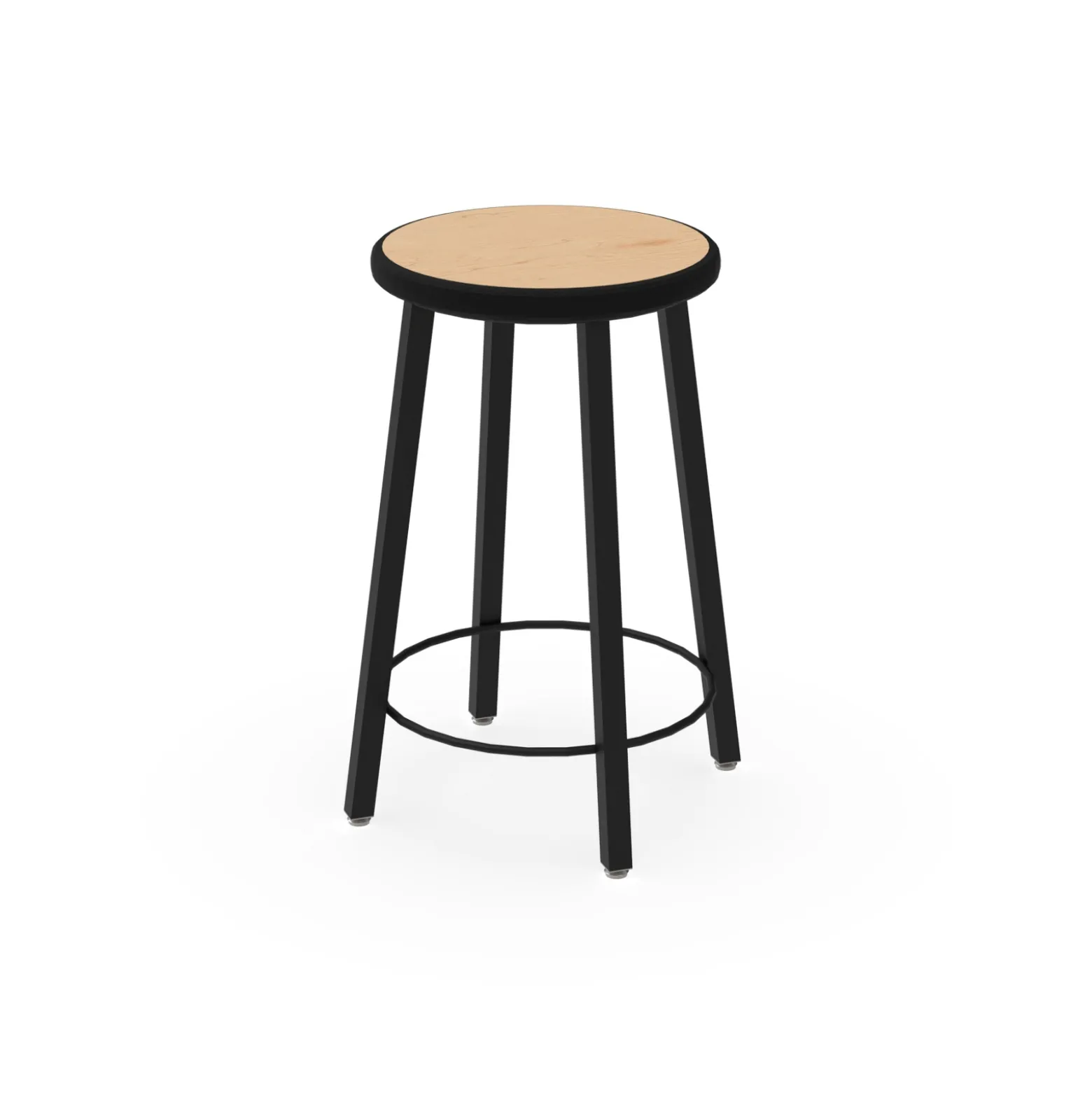 4-Legged Square Tube Stool with Laminate Seat - 24"H