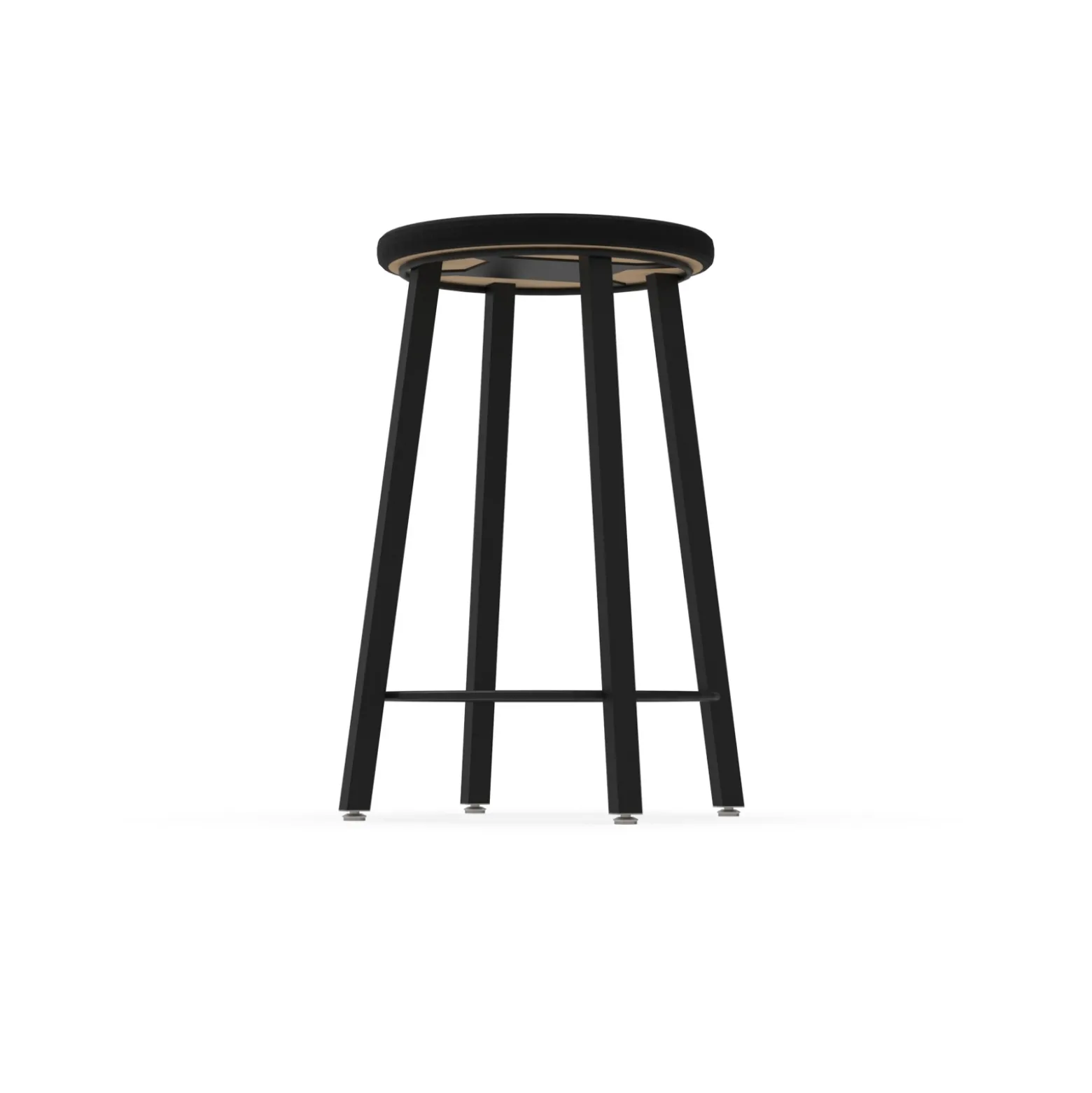 4-Legged Square Tube Stool with Laminate Seat - 24"H