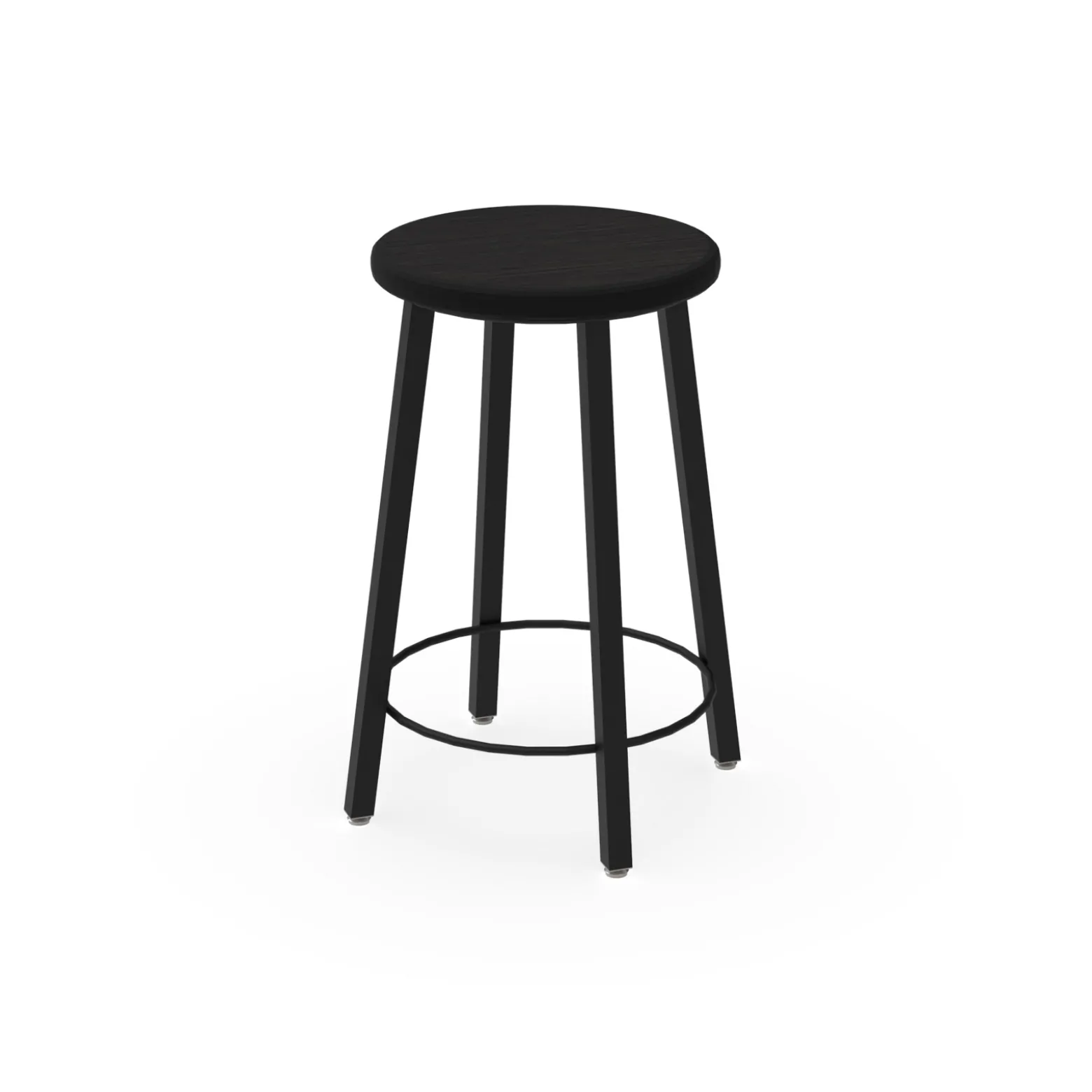 4-Legged Square Tube Stool with Laminate Seat - 24"H