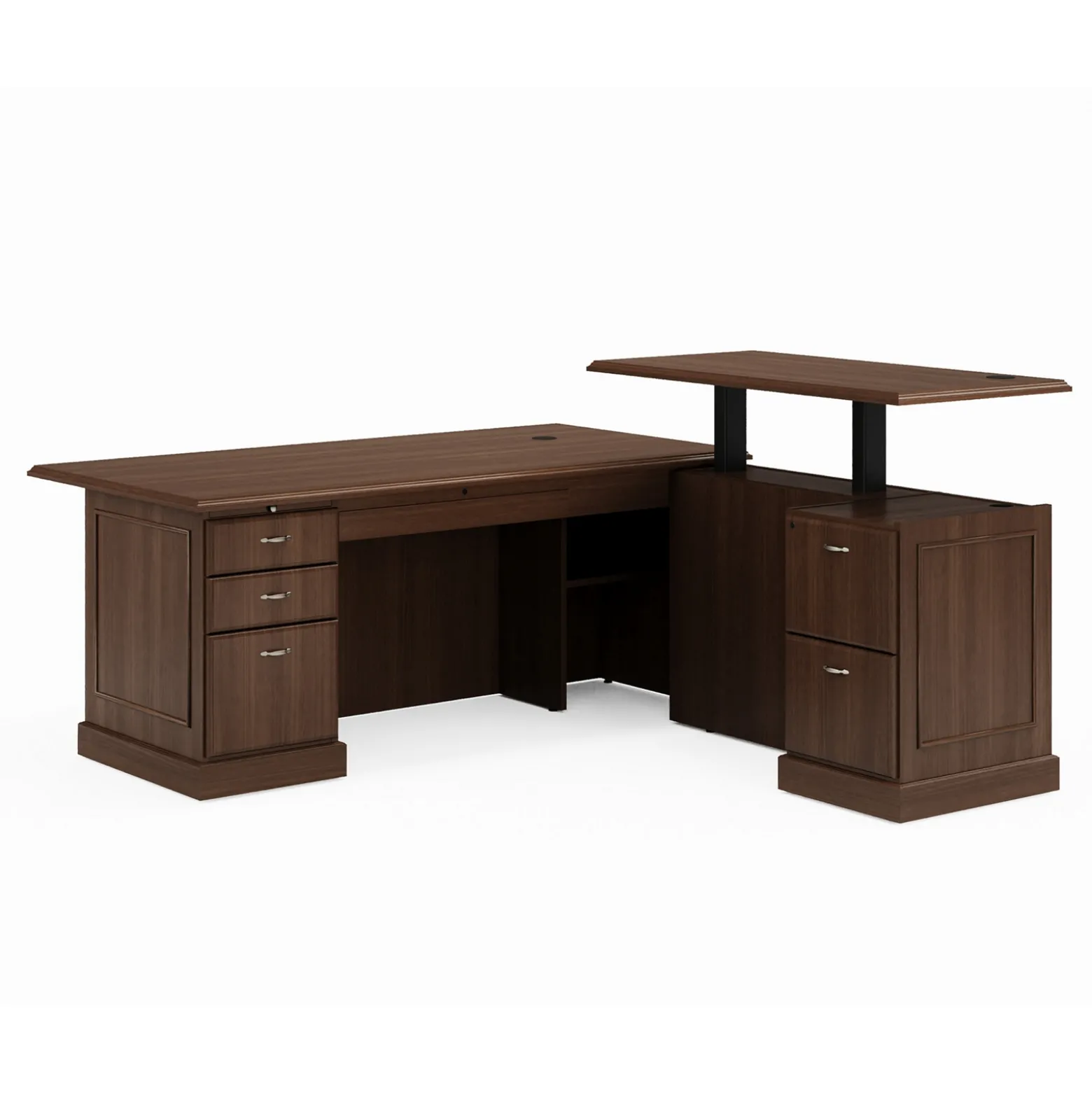 Liberty Height Adjustable L-Shaped Desk with Right Return - 72"W x 84"D