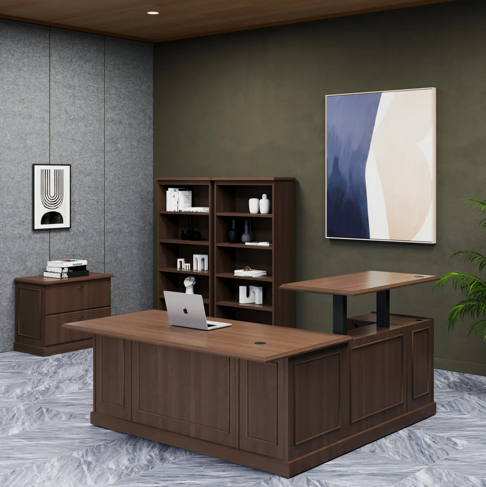 Liberty Height Adjustable L-Desk w/ Left Return Suite