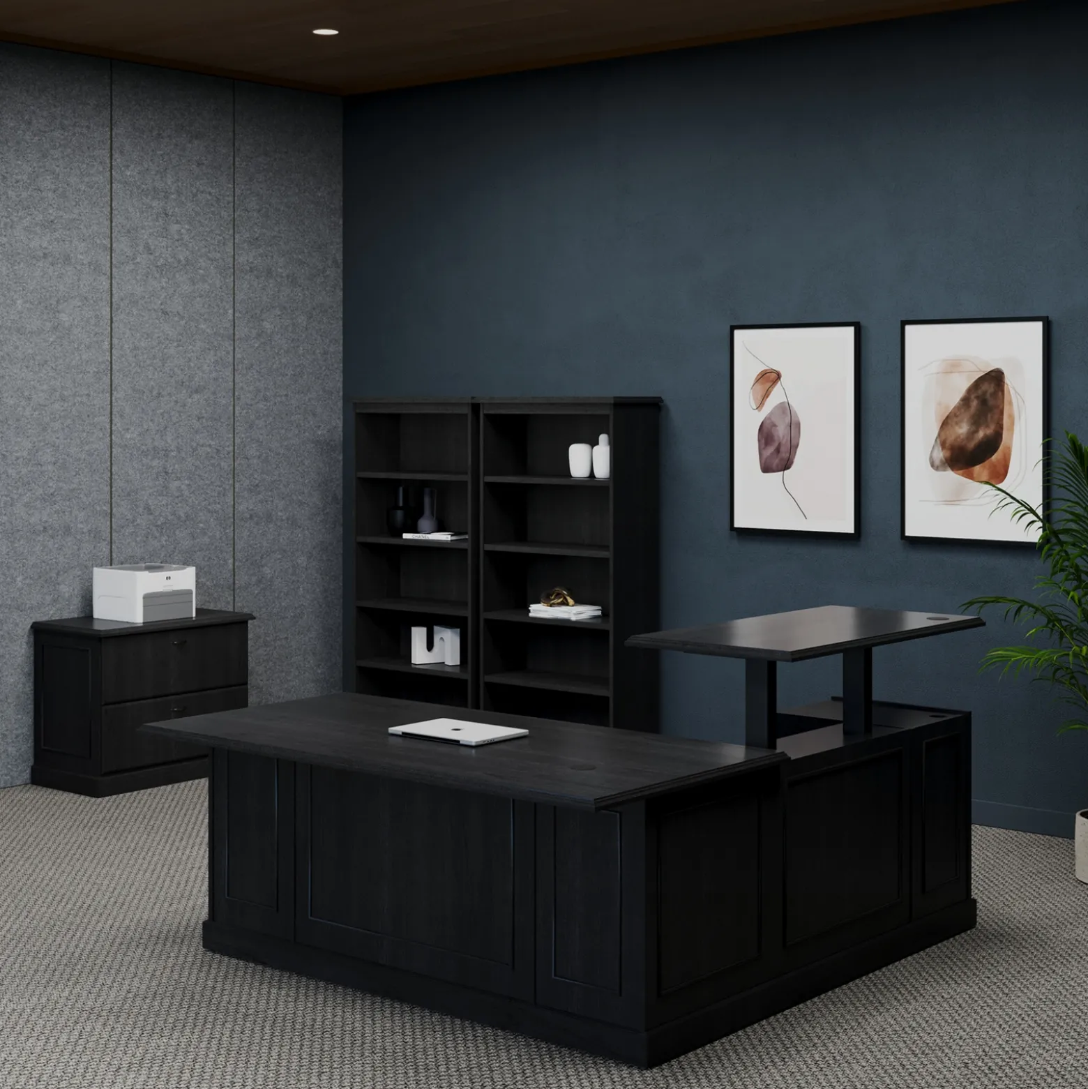 Liberty Height Adjustable L-Desk w/ Left Return Suite
