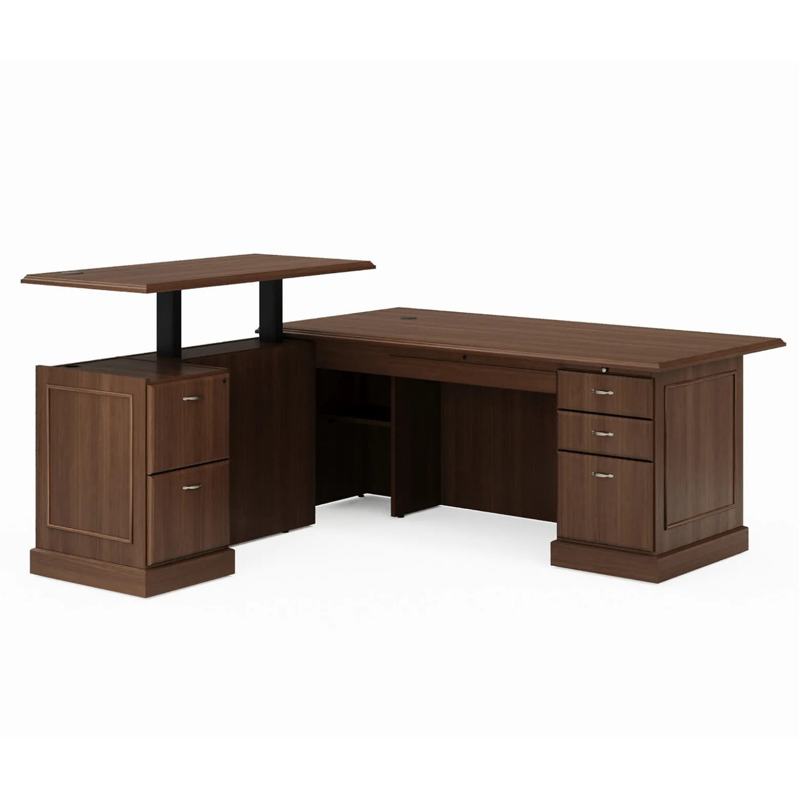 Liberty Height Adjustable L-Shaped Desk w/ Left Return - 72"W x 84"D